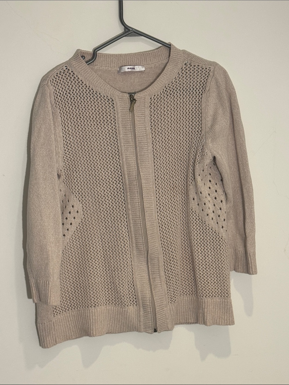 ⭐️ Open-Knit Zip Front Sweater Cardigan